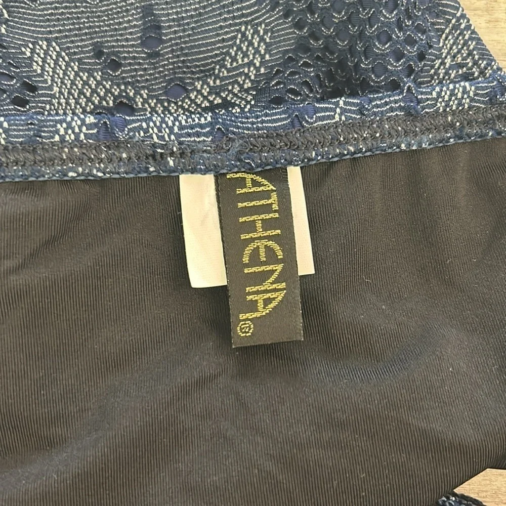 Athena Blue Lace bikini swim bottoms size 8 NWOT
